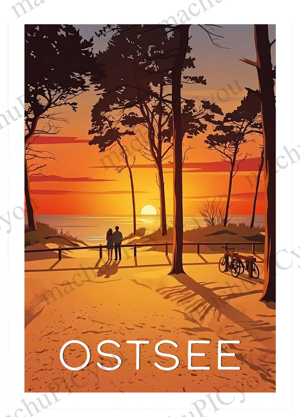 Ostsee — Abendgold der Küste (Karte)