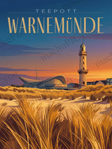 Warnemünde Teepott Abendgold