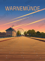 Warnemünde — Brücke ins Abendlicht