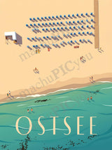 Ostsee — Strandmuster der Ruhe — Illustriertes Reiseposter aus echtem Foto | machuPICyou
