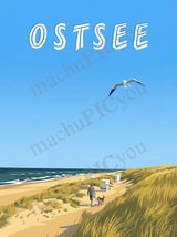 Ostsee — Dünenweg der Stille — Illustriertes Reiseposter aus echtem Foto | machuPICyou