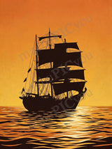 Ostsee — Segel im Abendgold — Illustriertes Reiseposter aus echtem Foto | machuPICyou