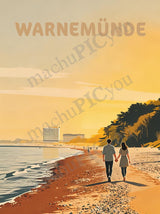 Ostsee — Goldener Küstenweg — Illustriertes Reiseposter aus echtem Foto | machuPICyou