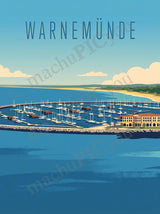 Ostsee — Bucht der Segel — Illustriertes Reiseposter aus echtem Foto | machuPICyou