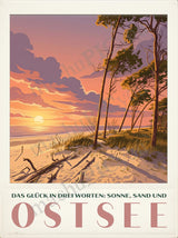 Ostsee — Küstenstille im Licht — Illustriertes Reiseposter aus echtem Foto | machuPICyou