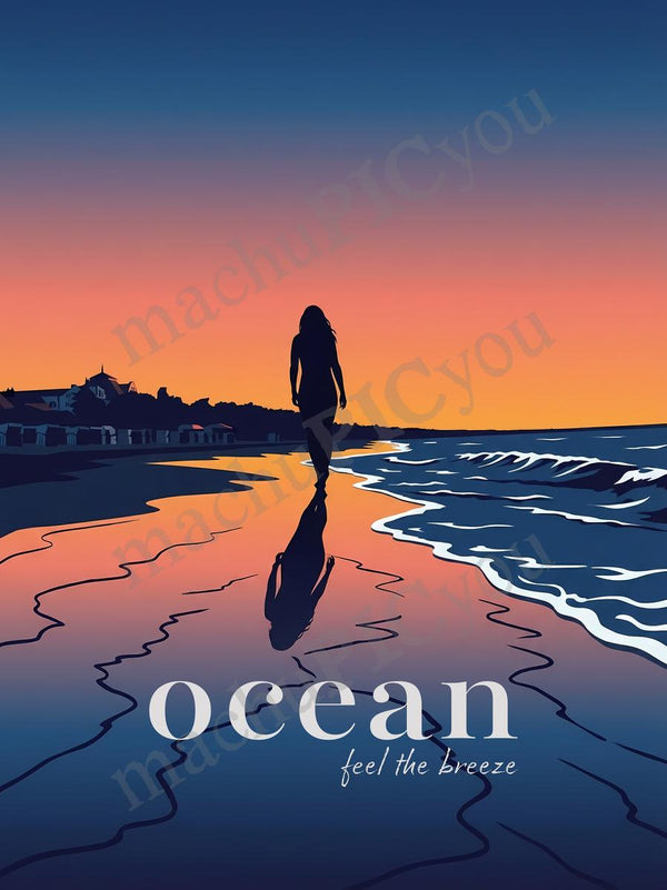 Ostsee — feel the breeze — Illustriertes Reiseposter aus echtem Foto | machuPICyou