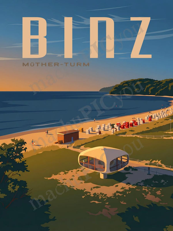 Rügen — Müther Moment — Illustriertes Reiseposter aus echtem Foto | machuPICyou