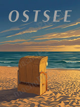 Ostsee — Stille der Ostsee — Illustriertes Reiseposter aus echtem Foto | machuPICyou