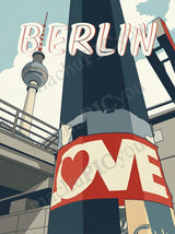 Berlin — Berlin Love — Illustriertes Reiseposter aus echtem Foto | machuPICyou