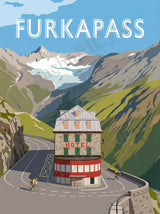 Schweiz — Furkapass — Illustriertes Reiseposter aus echtem Foto | machuPICyou