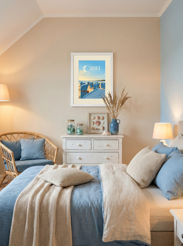 Blaue Strandruhe an der Wand — Vorschau