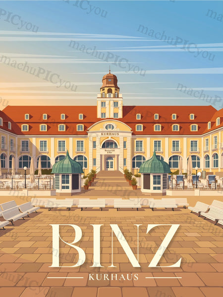 Kurhaus im Abendlicht machuPICyou Poster