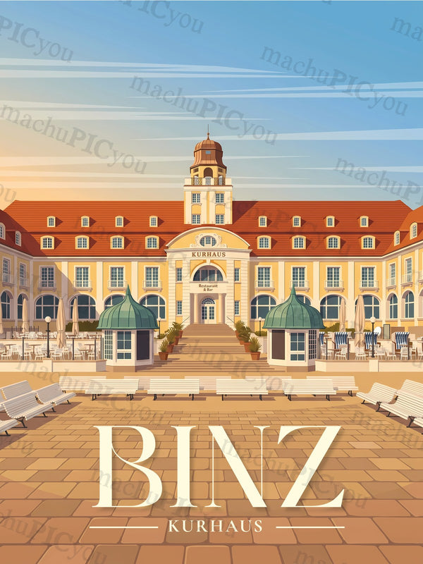 Kurhaus im Abendlicht machuPICyou Poster