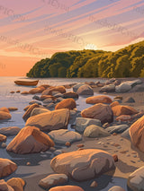 Felsen im Abendglanz machuPICyou Poster
