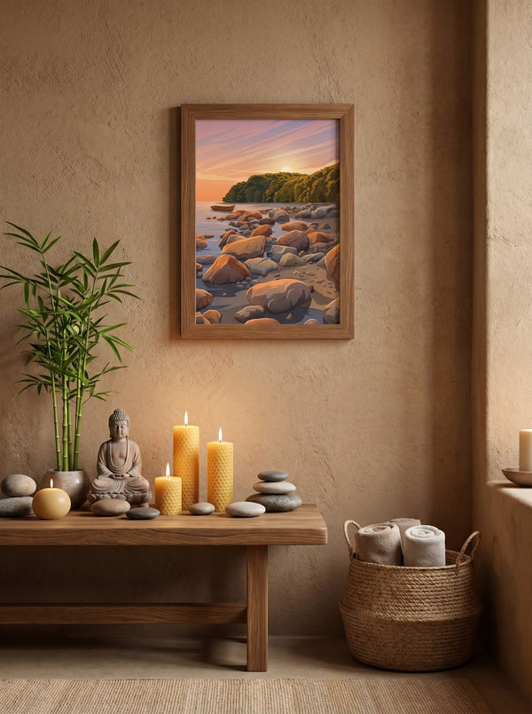 Felsen im Abendglanz an der Wand — Vorschau