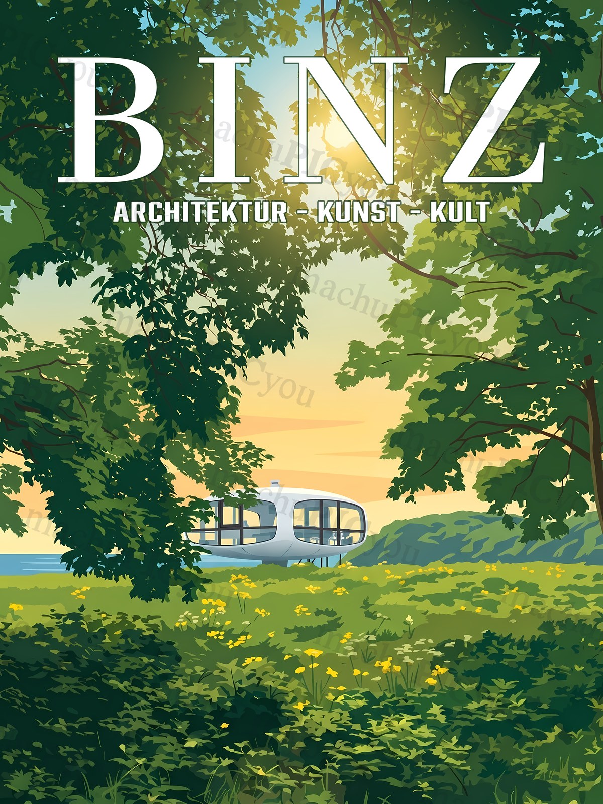 Müther Turm Binz im Lichterglanz machuPICyou Poster