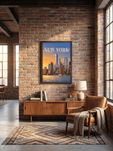 New York — Goldenes Manhattan — Wandansicht im Wohnambiente | machuPICyou