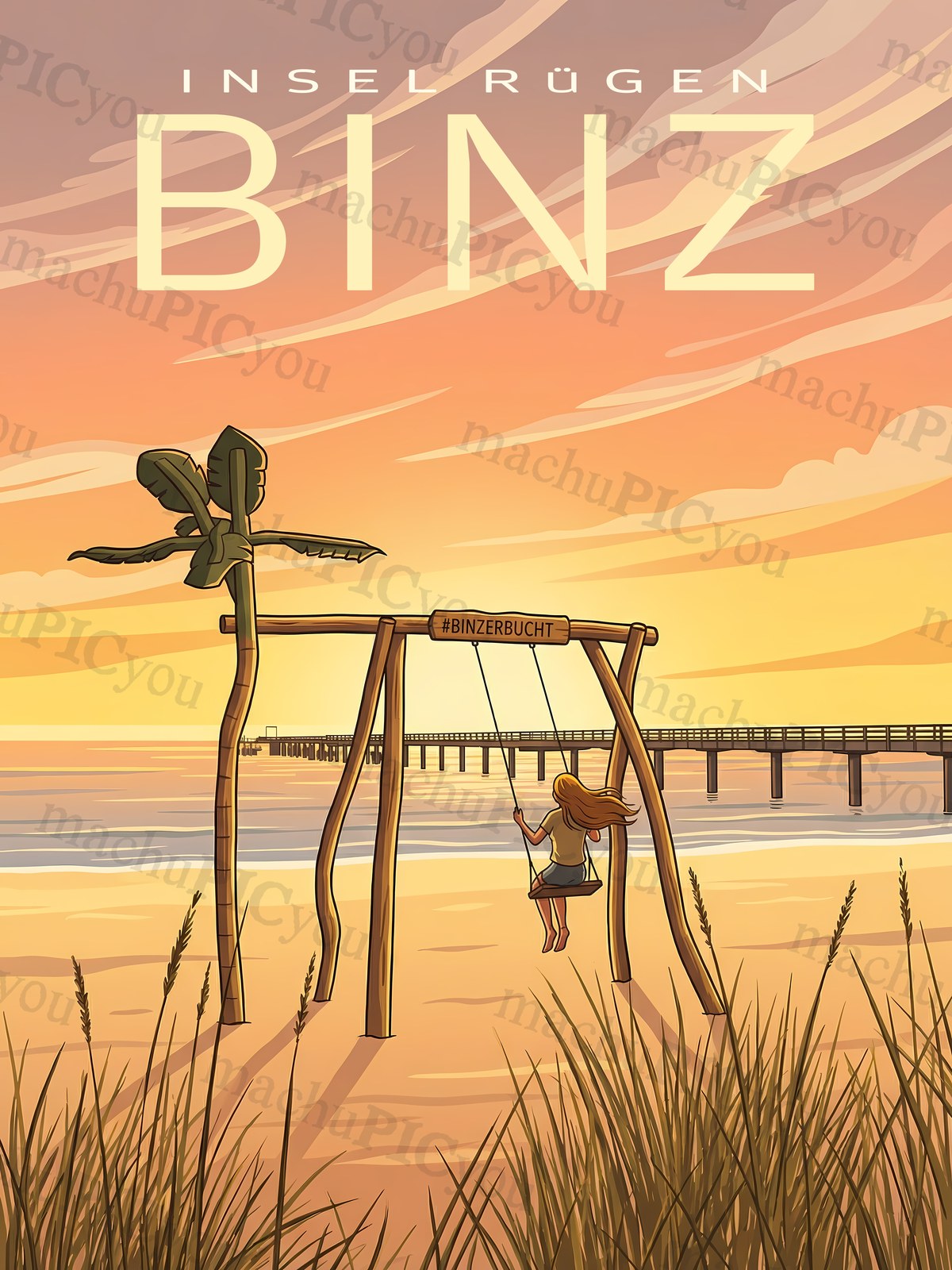 Binz — Abend in Binz machuPICyou Poster