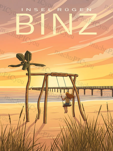 Binz — Abend in Binz machuPICyou Poster