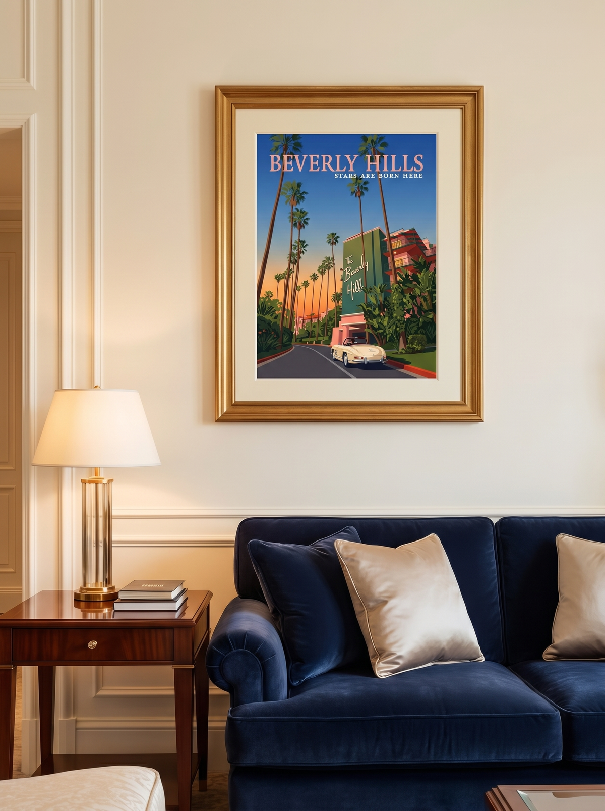 Los Angeles — Beverly Hills Hotel — Wandansicht im Wohnambiente | machuPICyou