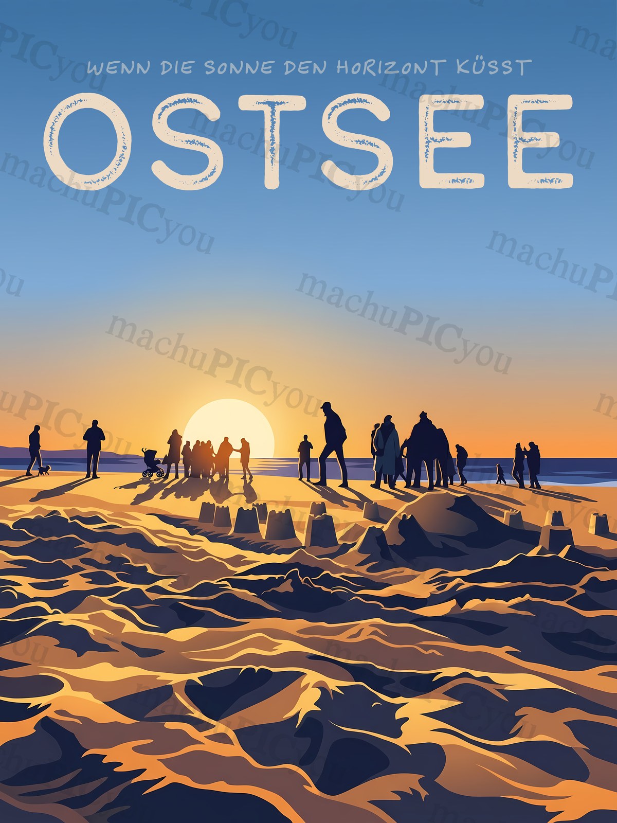 Ostsee — Sonnenuntergang am Strand - machuPICyou Poster