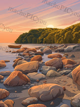Binz — Felsen im Abendglanz