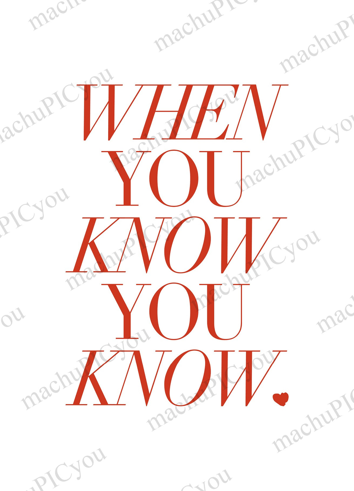 Karte When You Know You Know DYAM