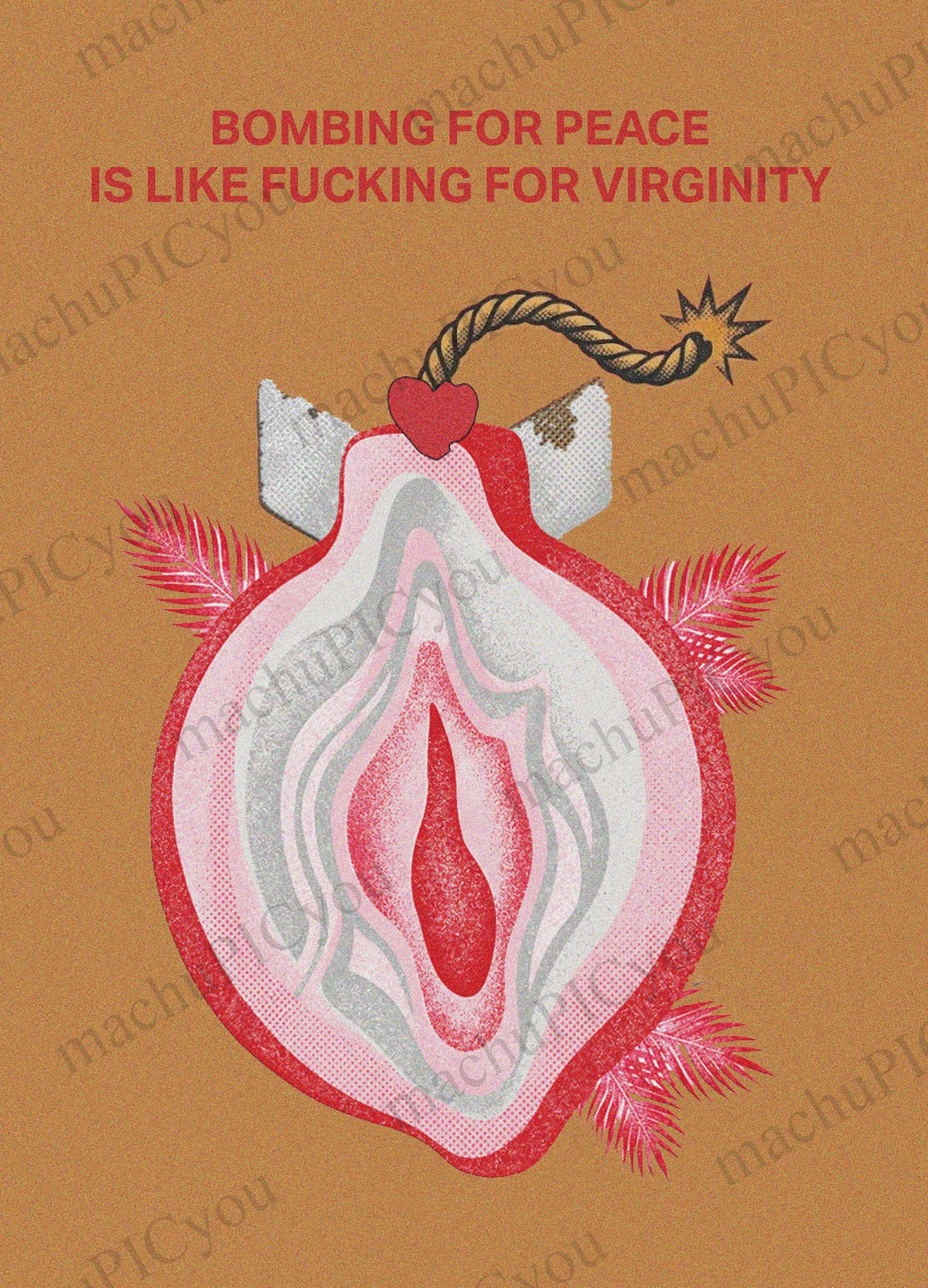 Karte Bombing for Peace (Vulva) DYAM