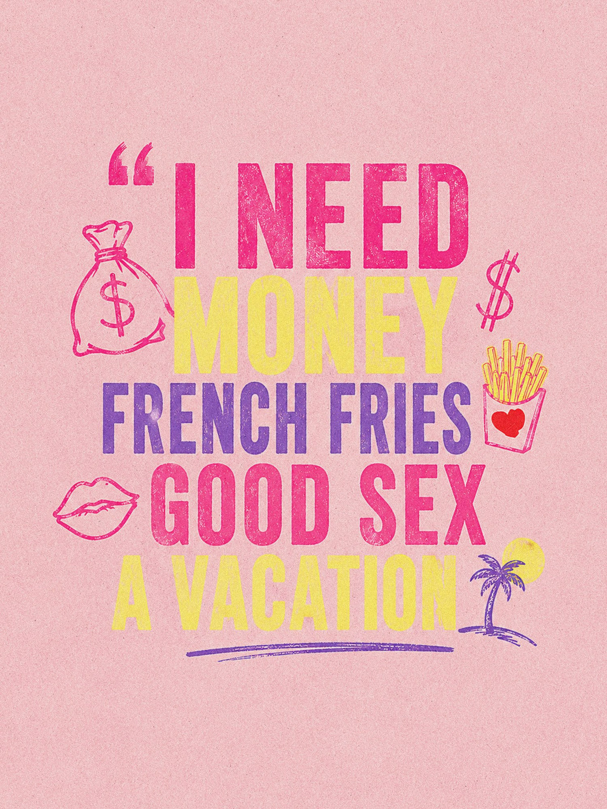 Poster Money French Fries Good Sex DYAM