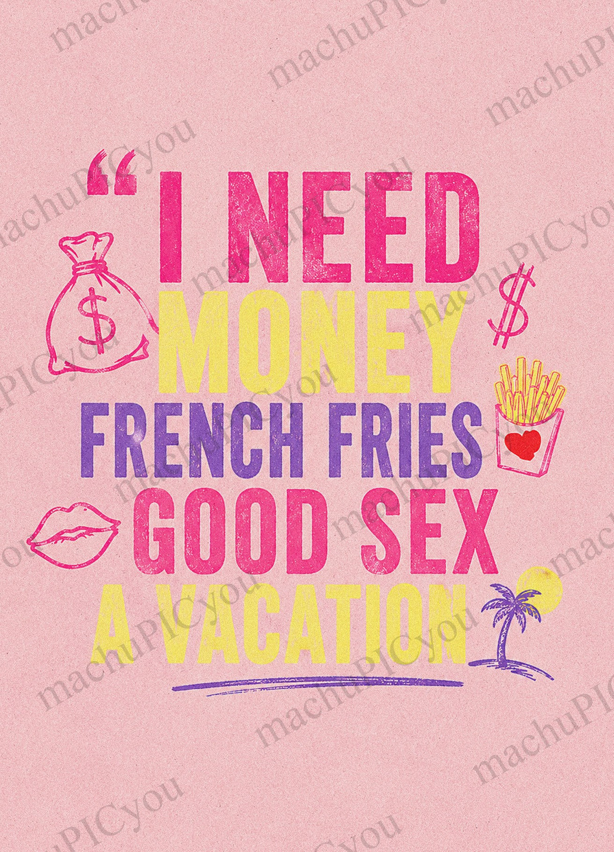 Karte Money French Fries Good Sex DYAM