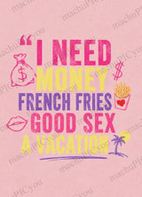 Karte Money French Fries Good Sex DYAM
