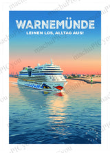 Karte AIDA in Warnemünde Warnemünde