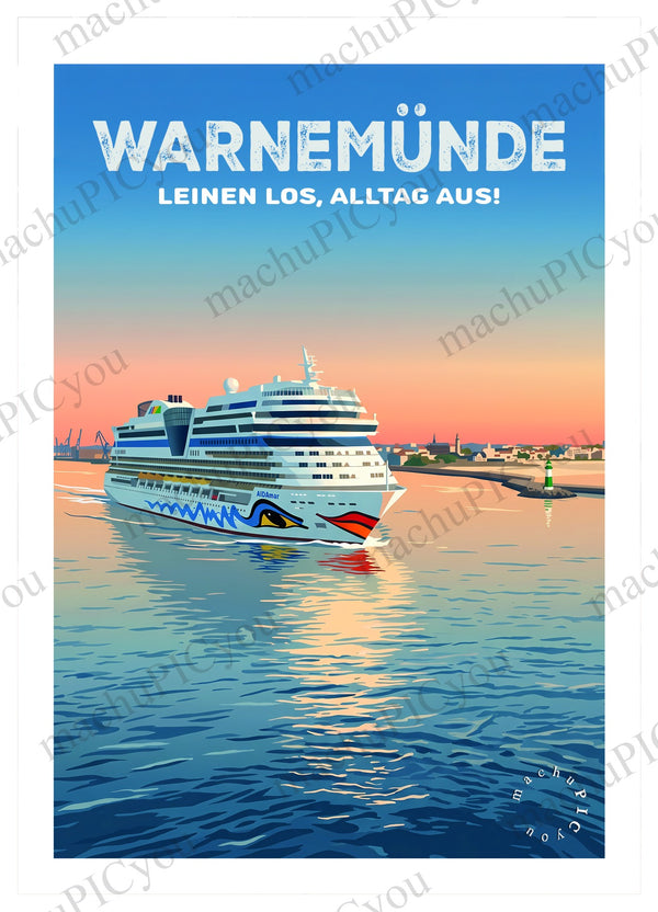 Karte AIDA in Warnemünde Warnemünde