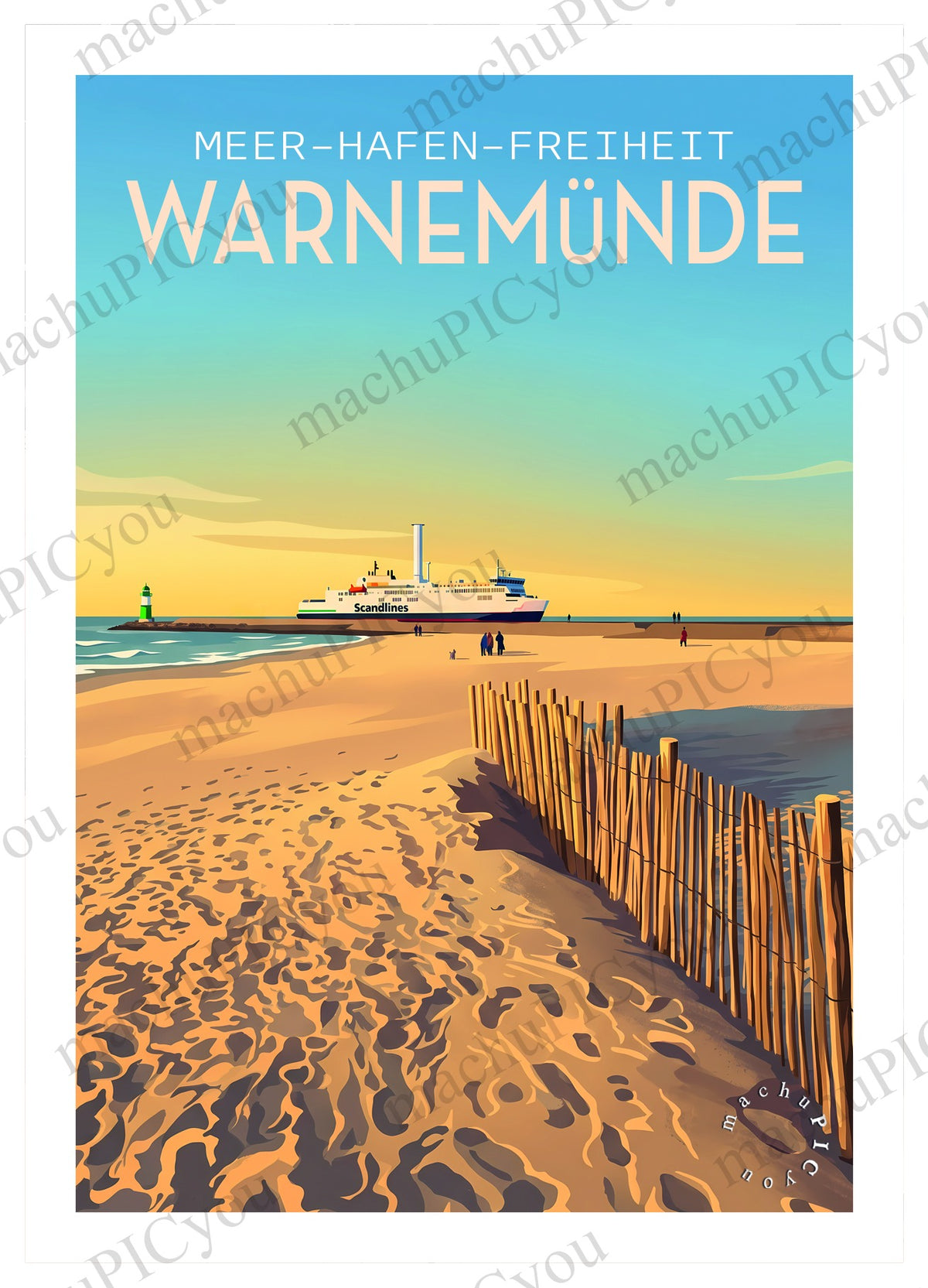 Karte Meer, Hafen, Freiheit Warnemünde