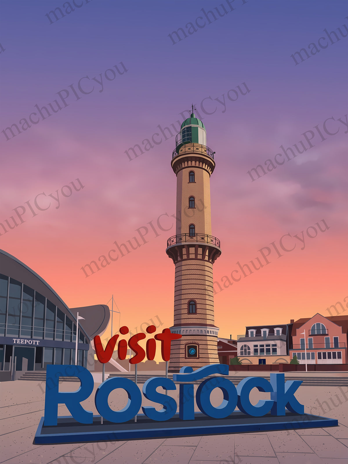 Poster Visit Rostock Warnemünde