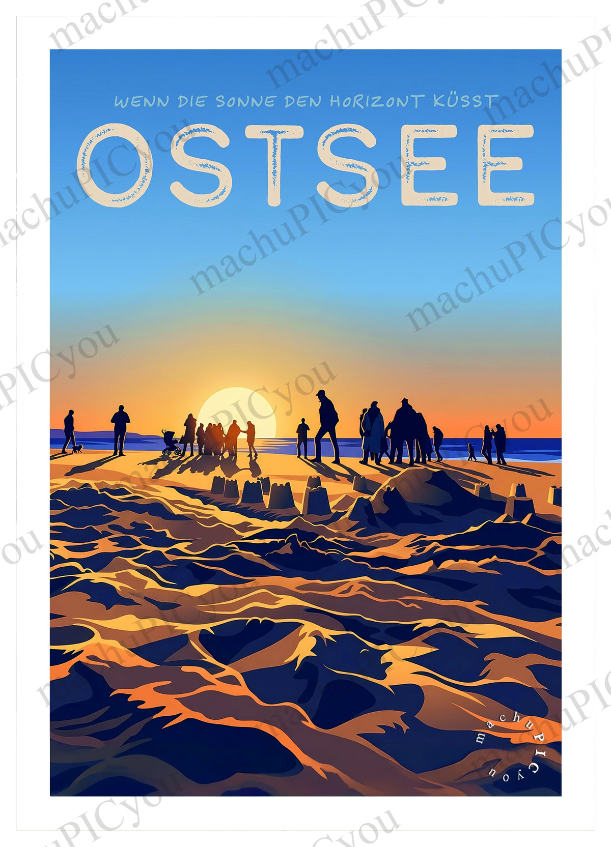 Karte Sonne küsst den Horizont Ostsee