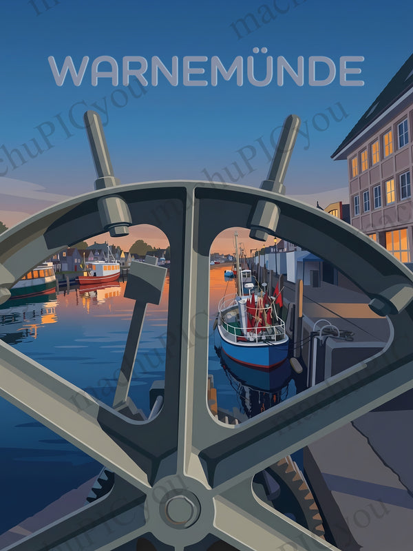 Warnemünde — Steuer des Hafens