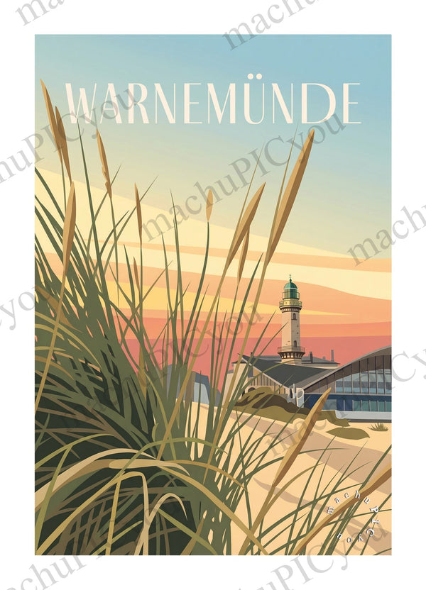 Warnemünde — Dünenlicht am Meer (Karte)