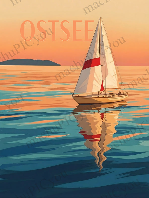 Ostsee — segeln im Abendgold