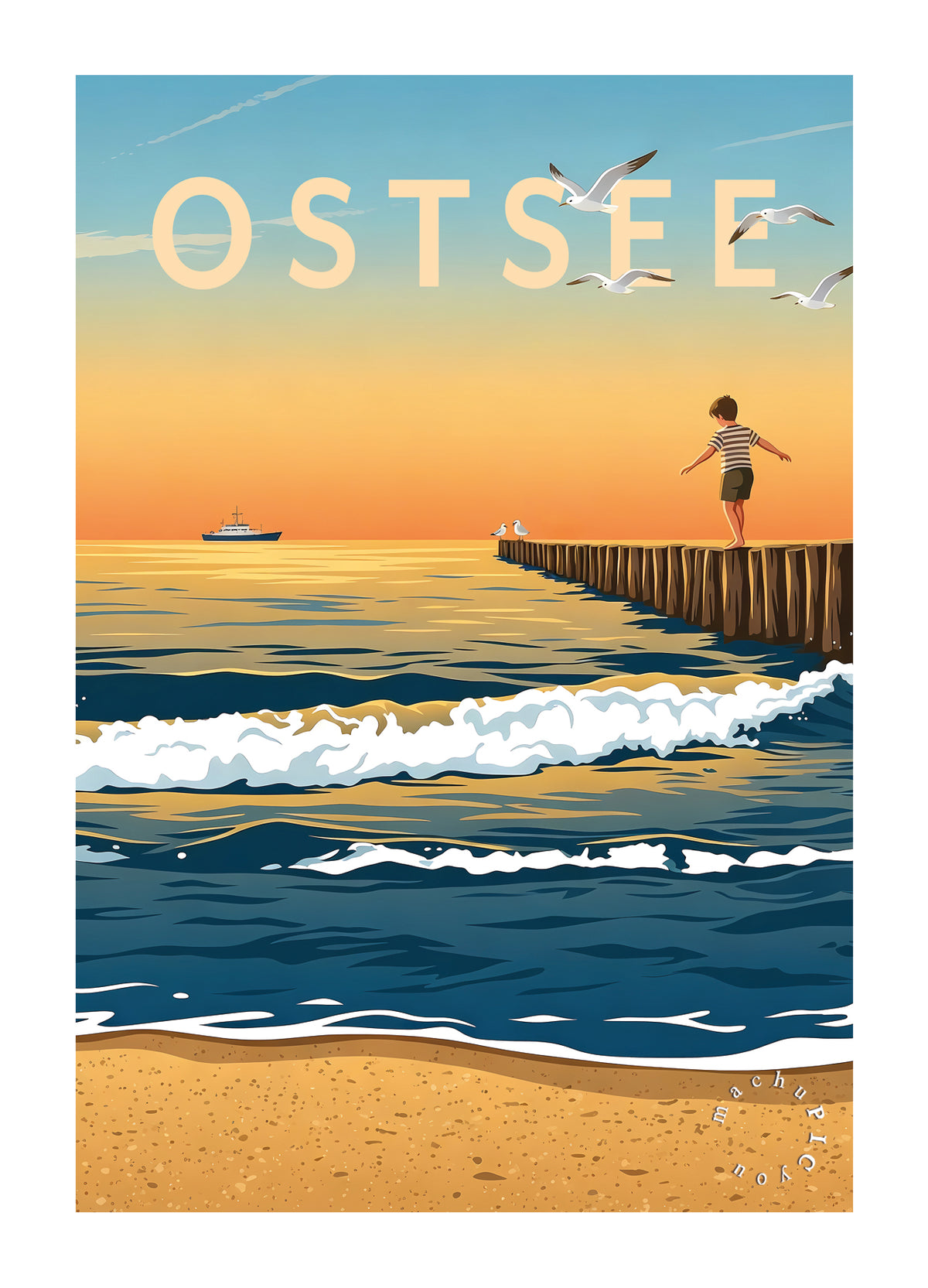 Ostsee — Balance im Abendlicht (Karte)