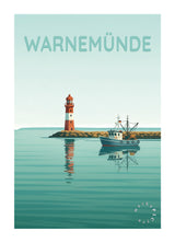 Warnemünde — Fischer auf stiller See (Karte)