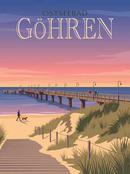 Göhren — Seebrücke Göhren am Abend