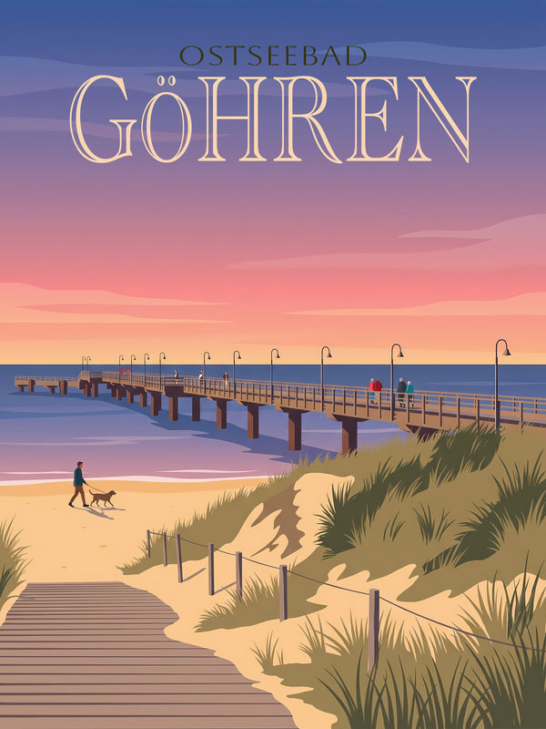 Göhren — Seebrücke Göhren am Abend