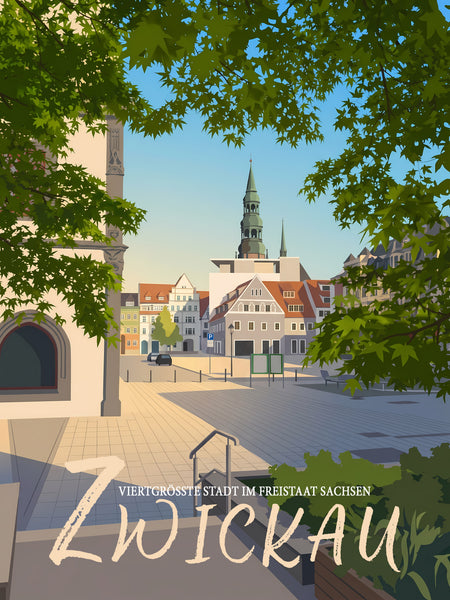 Hauptmarkt Zwickau mit Blick auf Dom