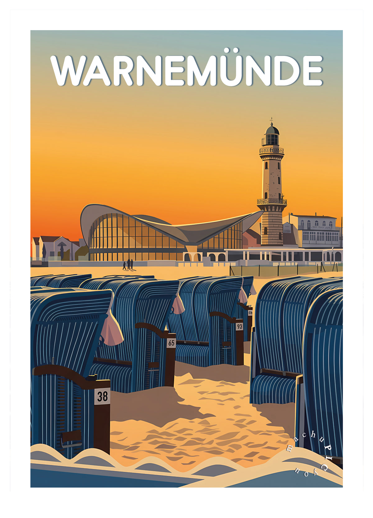 Abend über Warnemünde (Karte)