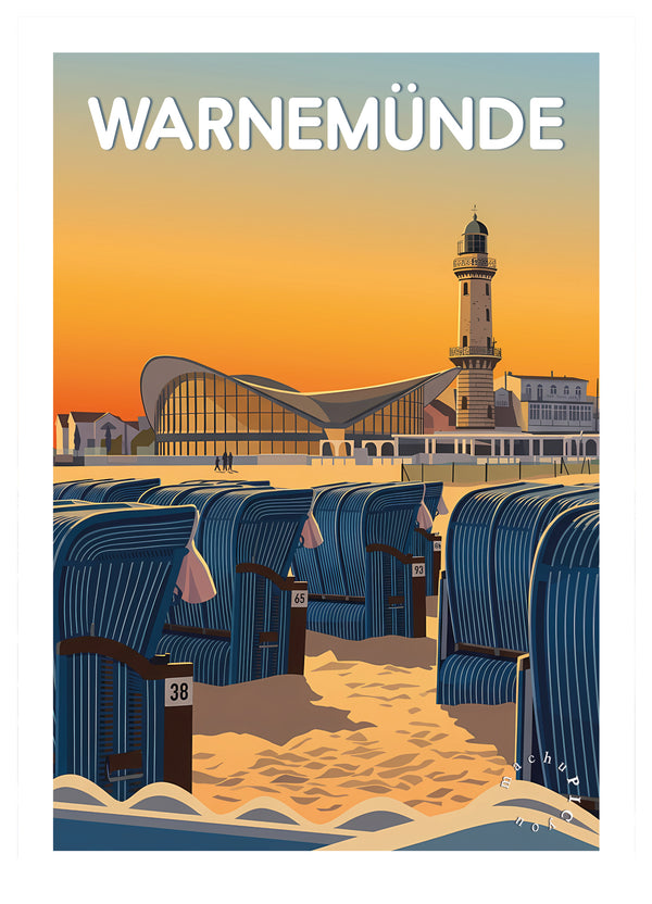 Abend über Warnemünde (Karte)