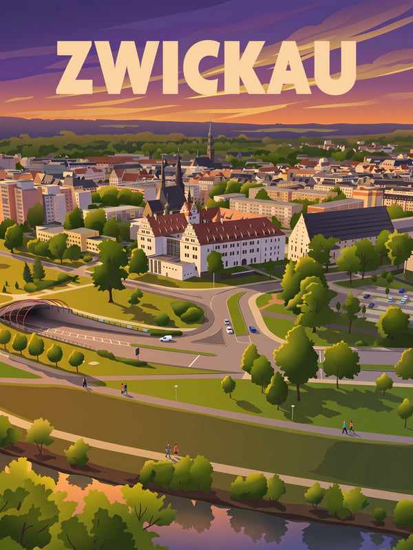 Abend über Zwickau