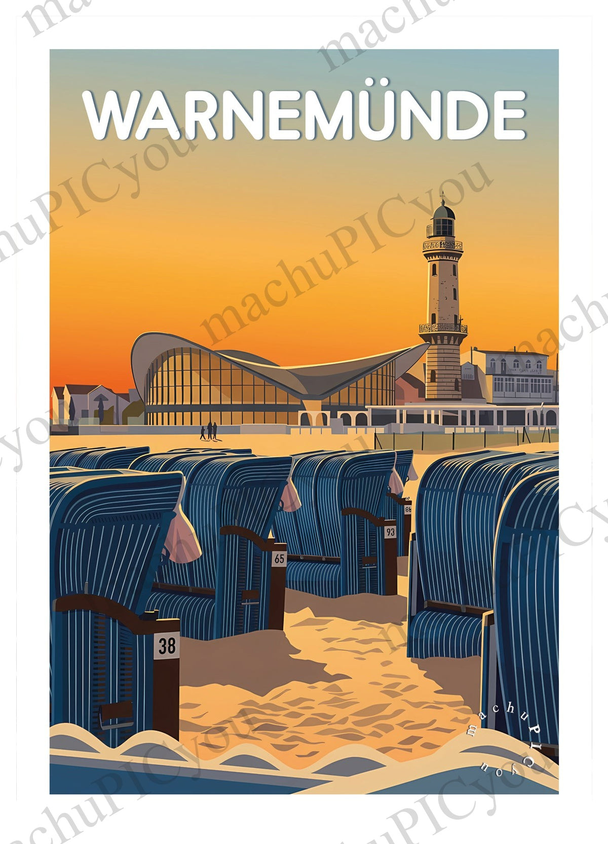 Abend über Warnemünde (Karte)