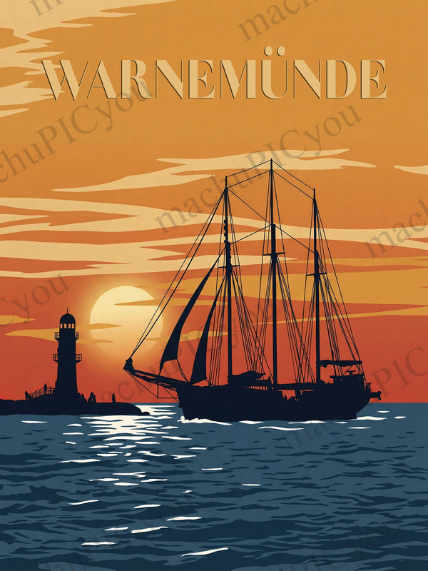 Warnemünde — Leuchtfeuer im Abendwind