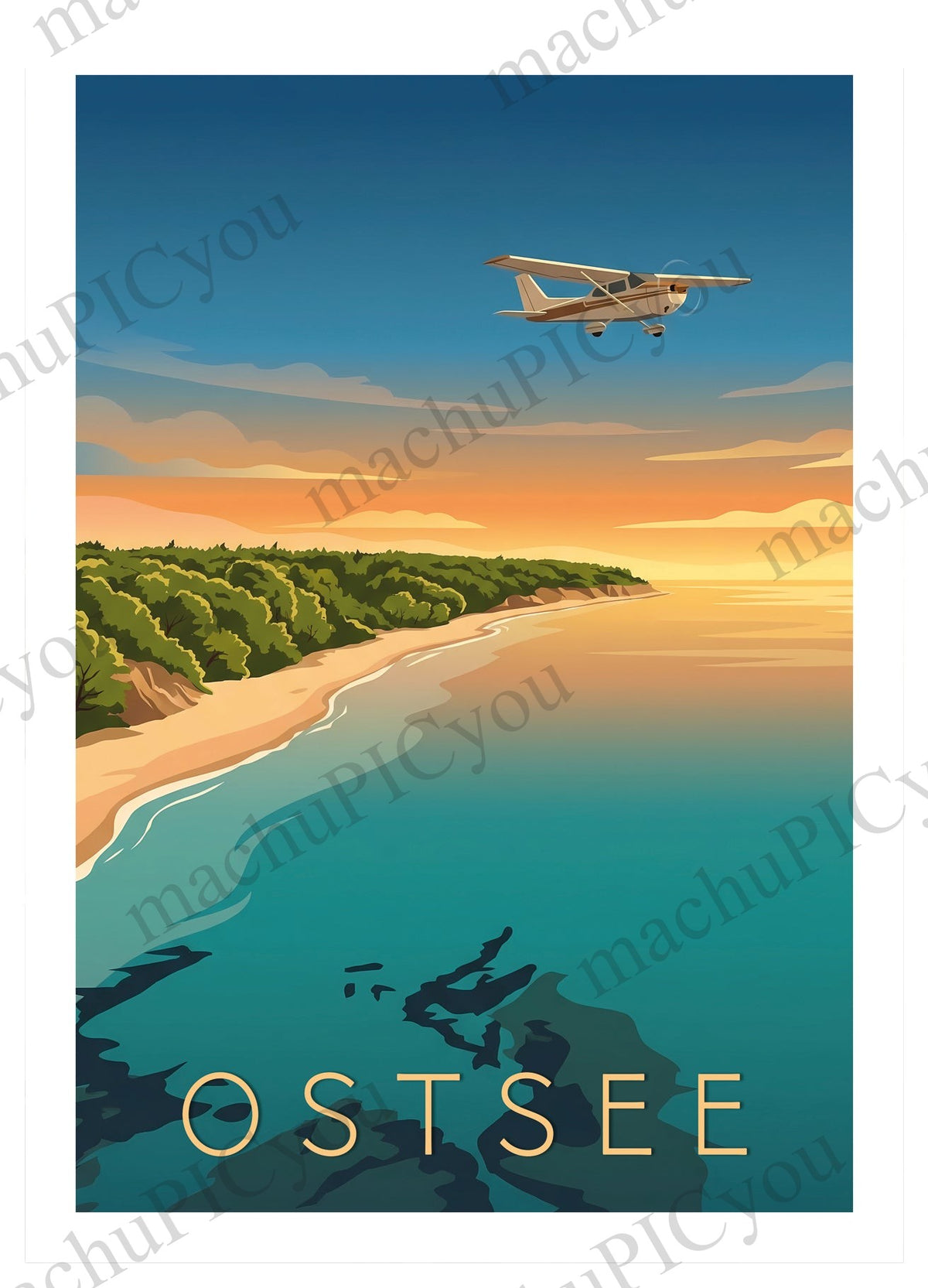 Ostsee — Küste aus der Luft (Karte)